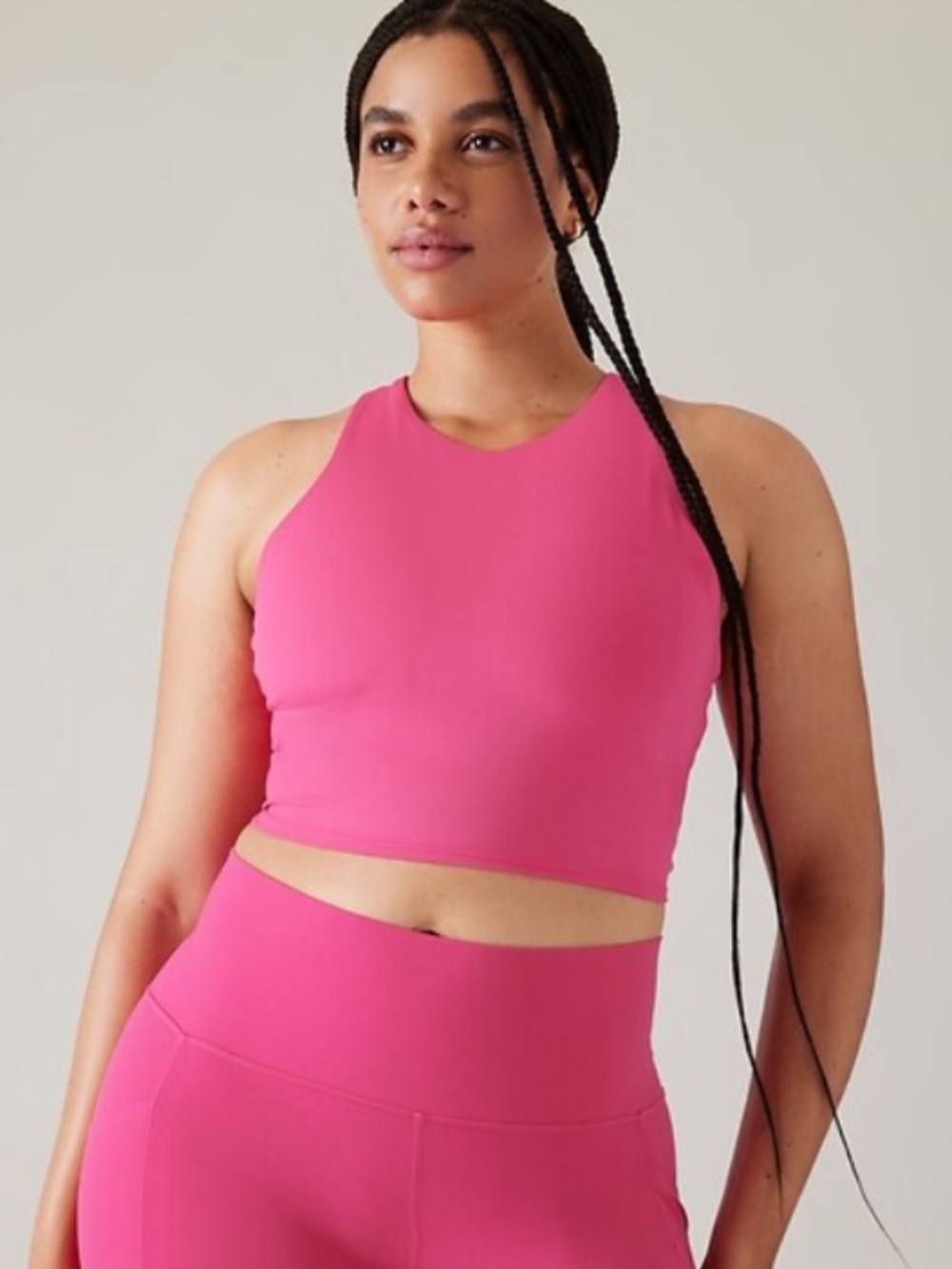 Athleta Conscious Crop Tank with Build-In Sports Bra in Pink (Medium)